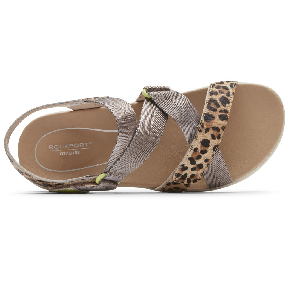 Rockport Sandals For Womens Silver - Eileen X-Strap - LV2680431